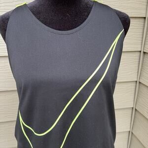 Nike black lime halter style, Dri-Fit, rounded hem, women's size S
